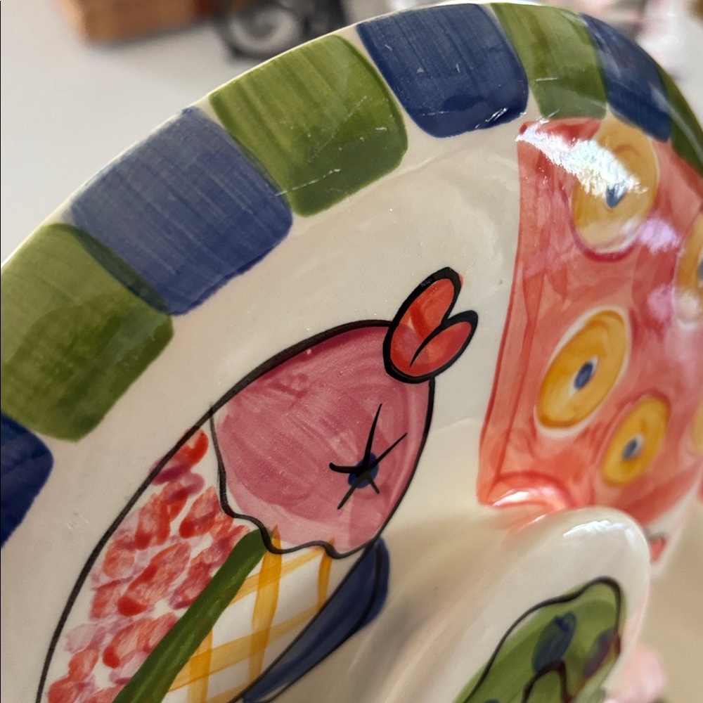 Vicki Carroll Studio Splish Splash Soup Bowl/Casserole Dish w/Lid - Discontinued - Picture 7 of 7